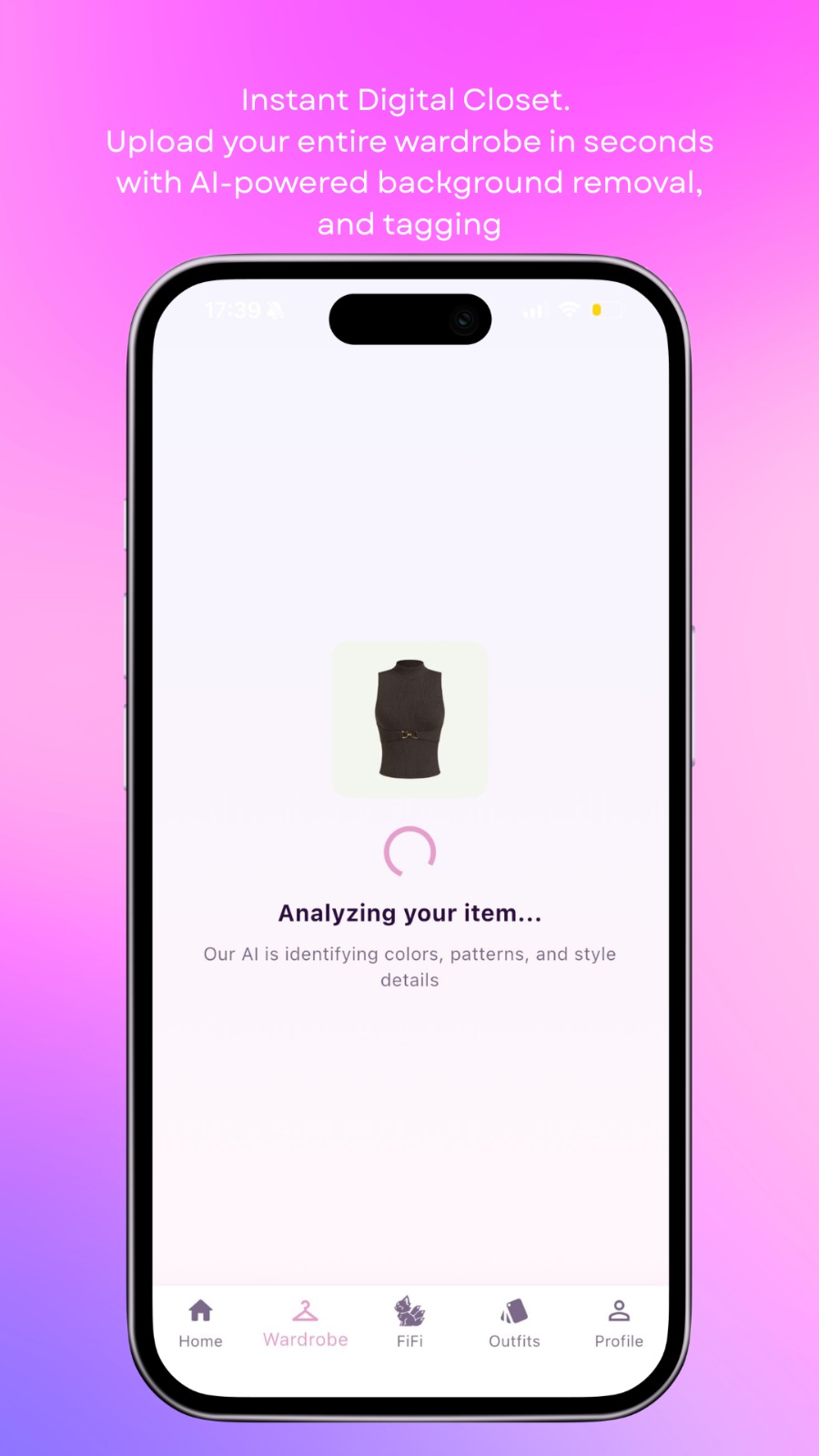 Instant digital closet — AI-powered background removal and tagging