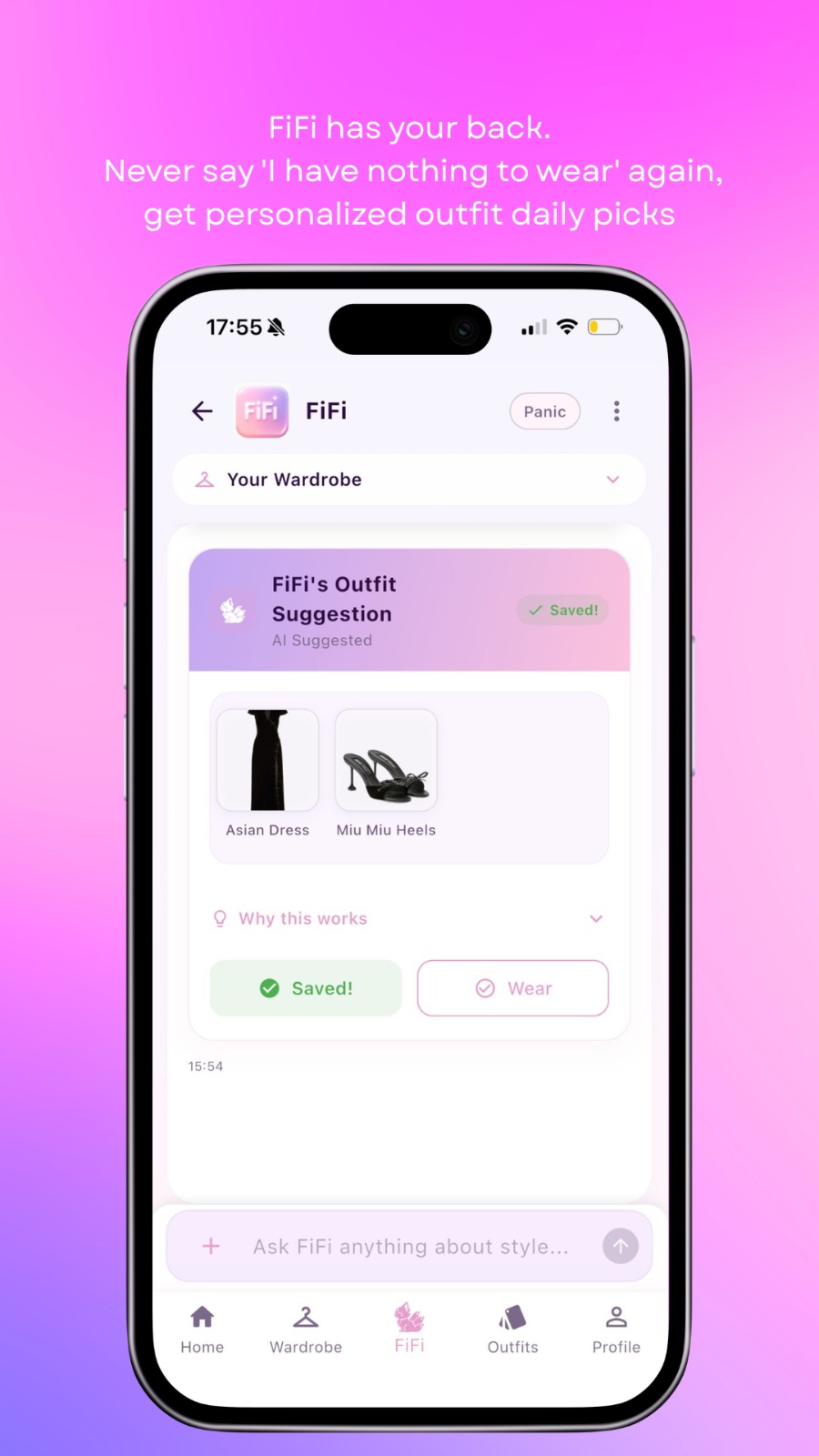 FiFi has your back — personalized outfit daily picks