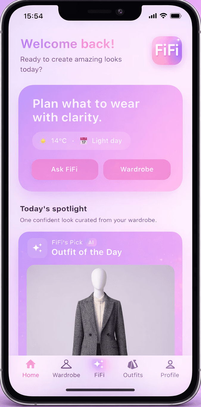 FiFi App Mockup