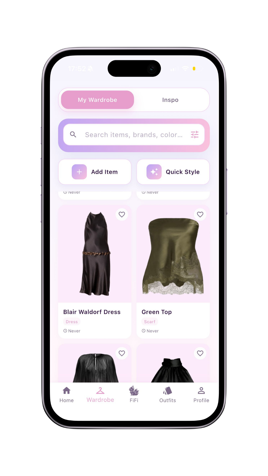 FiFi wardrobe screen